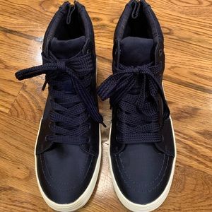 Steve Madden Blue Satin Hi-Top